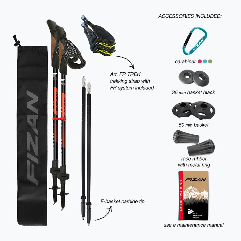 Bețe de nordic walking Fizan R-Evolution Pro red 6