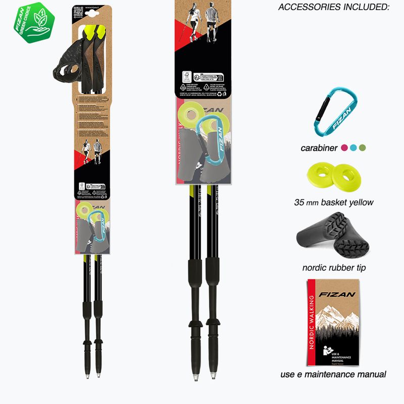 Bețe de nordic walking Fizan Speed yellow 7