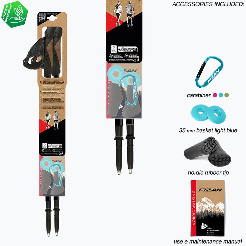 Bețe de nordic walking Fizan Lite Tech light blue 5