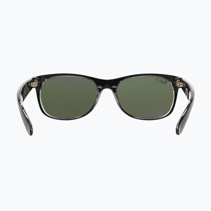 Ochelari de soare Ray-Ban New Wayfarer Classic matte black transparent/green g-15 5