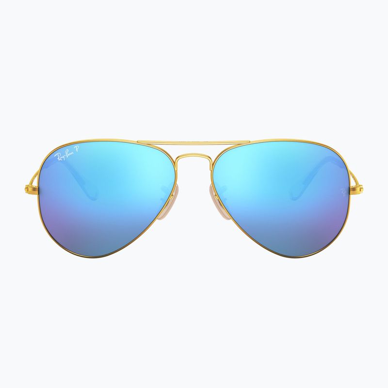 Ochelari de soare Ray-Ban Aviator Classic matt gold/blue polarized 2