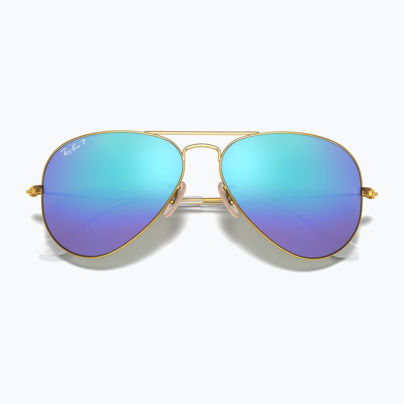 Ochelari de soare Ray-Ban Aviator Classic matt gold/blue polarized 3