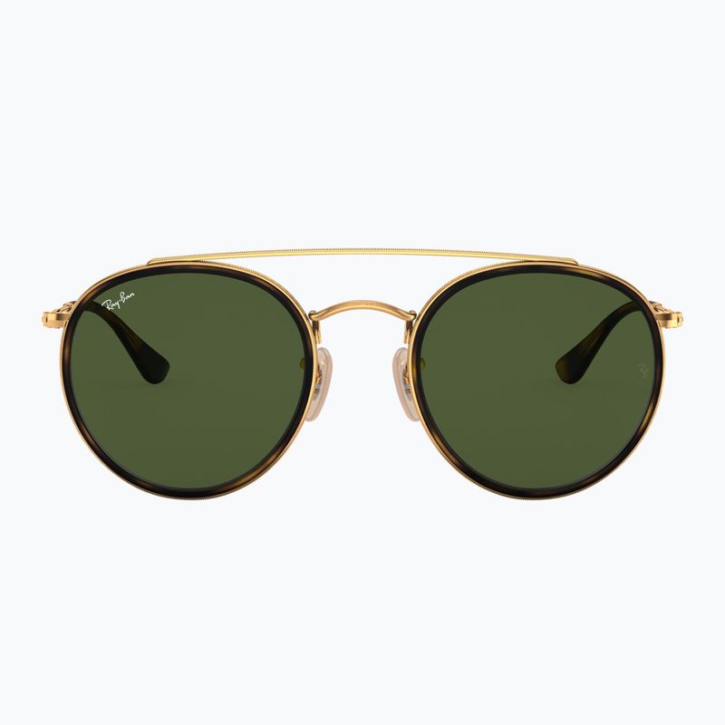 Ochelari de soare Ray-Ban Round Double Bridge arista gold/green g-15 2