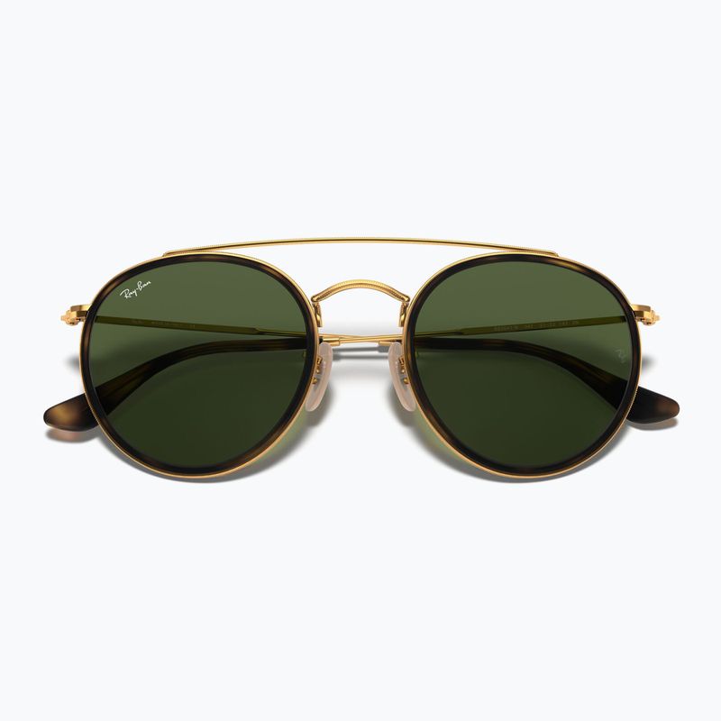 Ochelari de soare Ray-Ban Round Double Bridge arista gold/green g-15 3