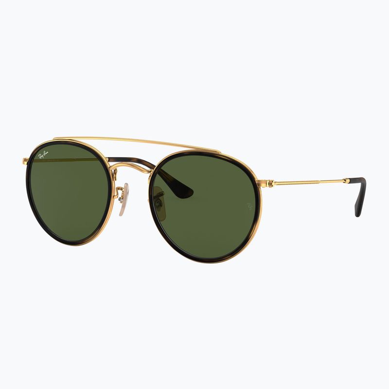 Ochelari de soare Ray-Ban Round Double Bridge arista gold/green g-15 4
