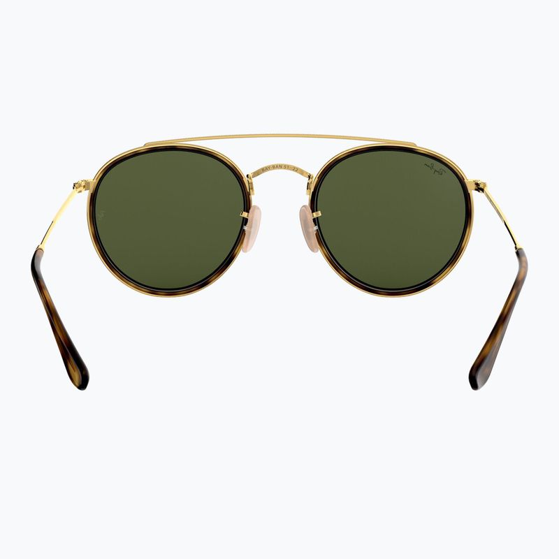 Ochelari de soare Ray-Ban Round Double Bridge arista gold/green g-15 5