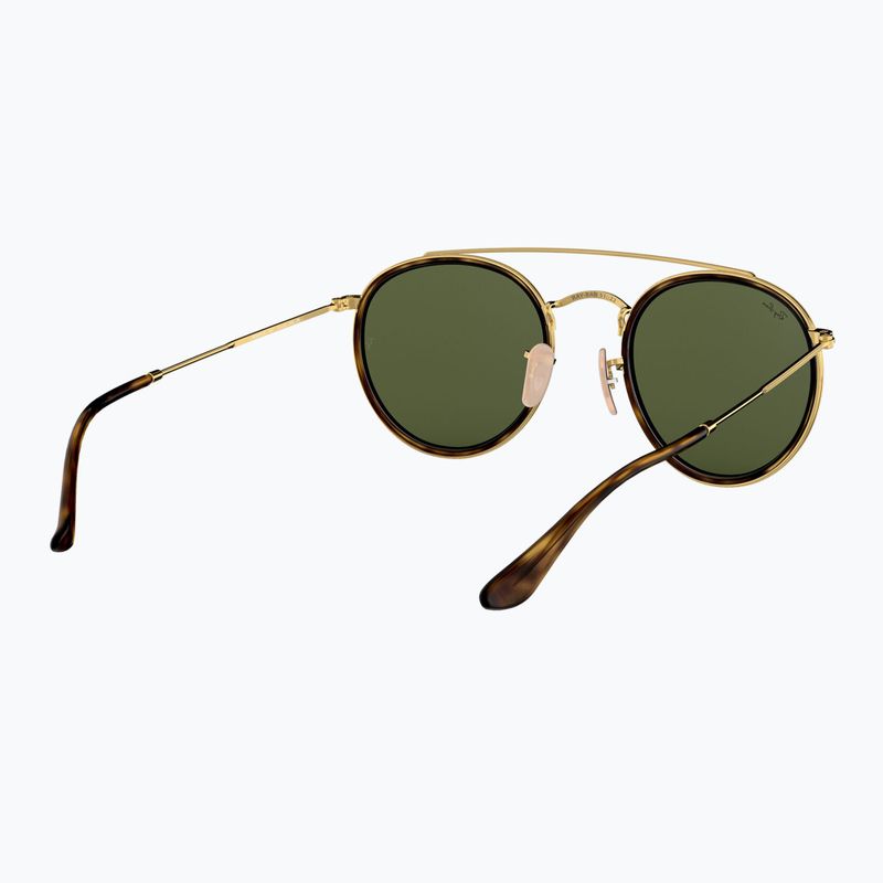 Ochelari de soare Ray-Ban Round Double Bridge arista gold/green g-15 6