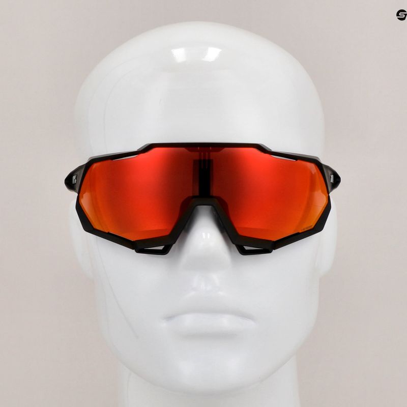 Ochelari de ciclism 100% Speedtrap soft tact negru/roșu cu oglindă multistrat 60012-00004 11