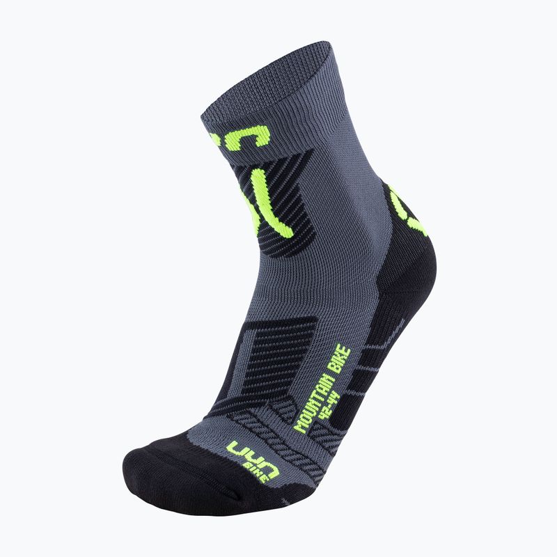 Șosete de ciclism pentru bărbați UYN MTB anthracite/yellow fluo 5