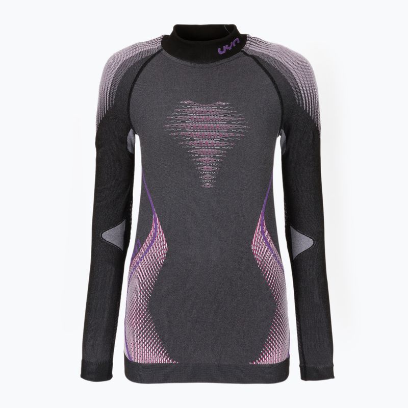 Hanorac termic pentru femei UYN Evolutyon UW Shirt Turtle Neck anthracite melange/raspberry/purple