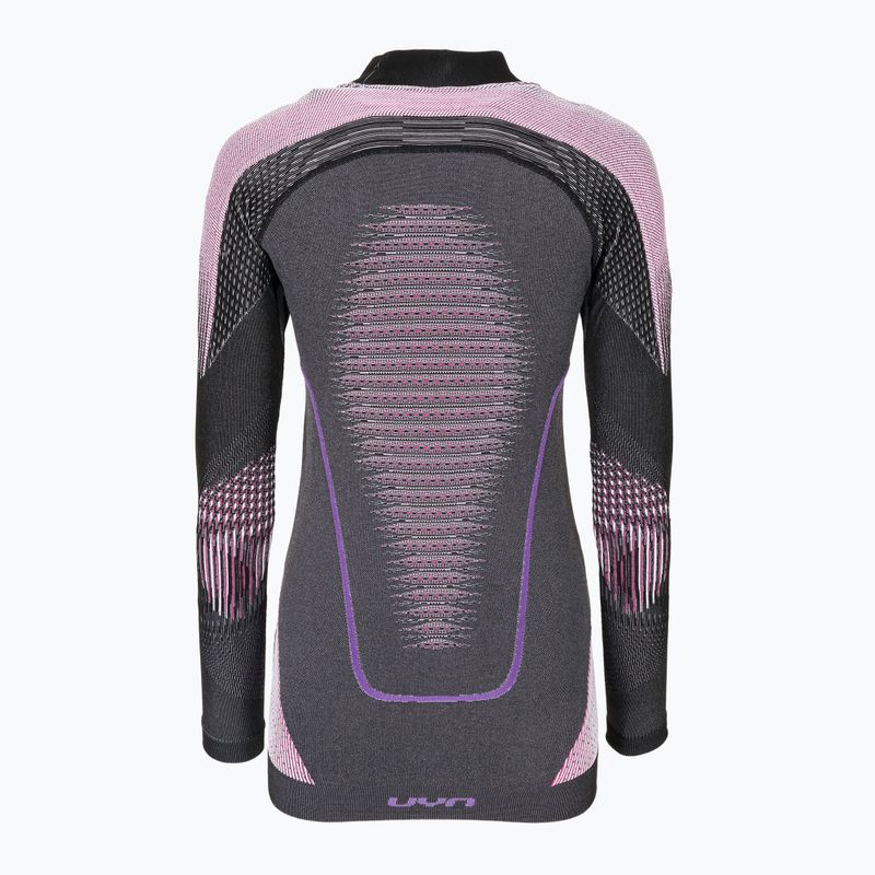 Hanorac termic pentru femei UYN Evolutyon UW Shirt Turtle Neck anthracite melange/raspberry/purple 2