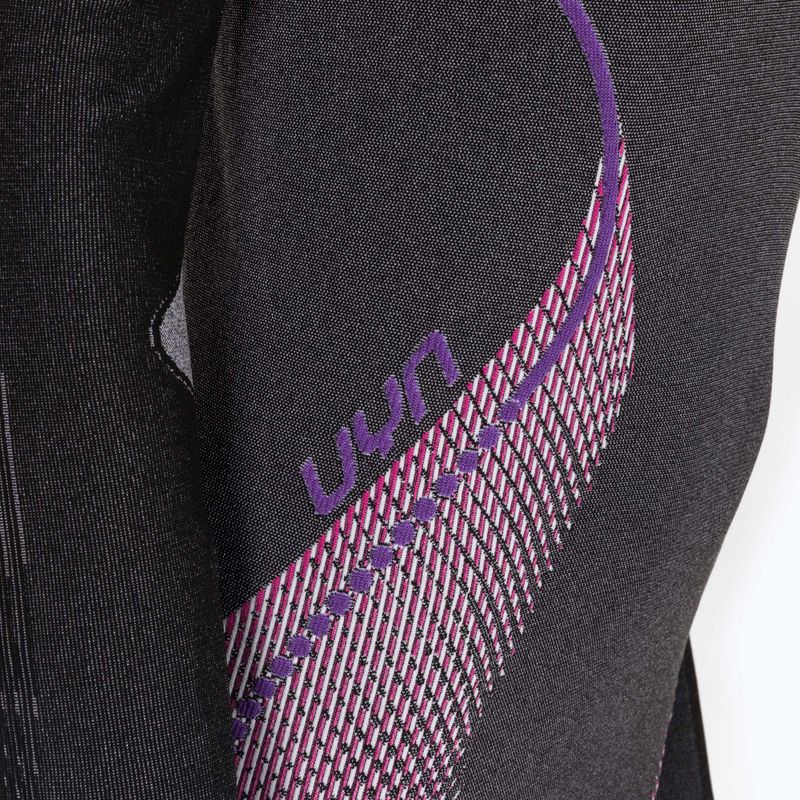 Hanorac termic pentru femei UYN Evolutyon UW Shirt Turtle Neck anthracite melange/raspberry/purple 3