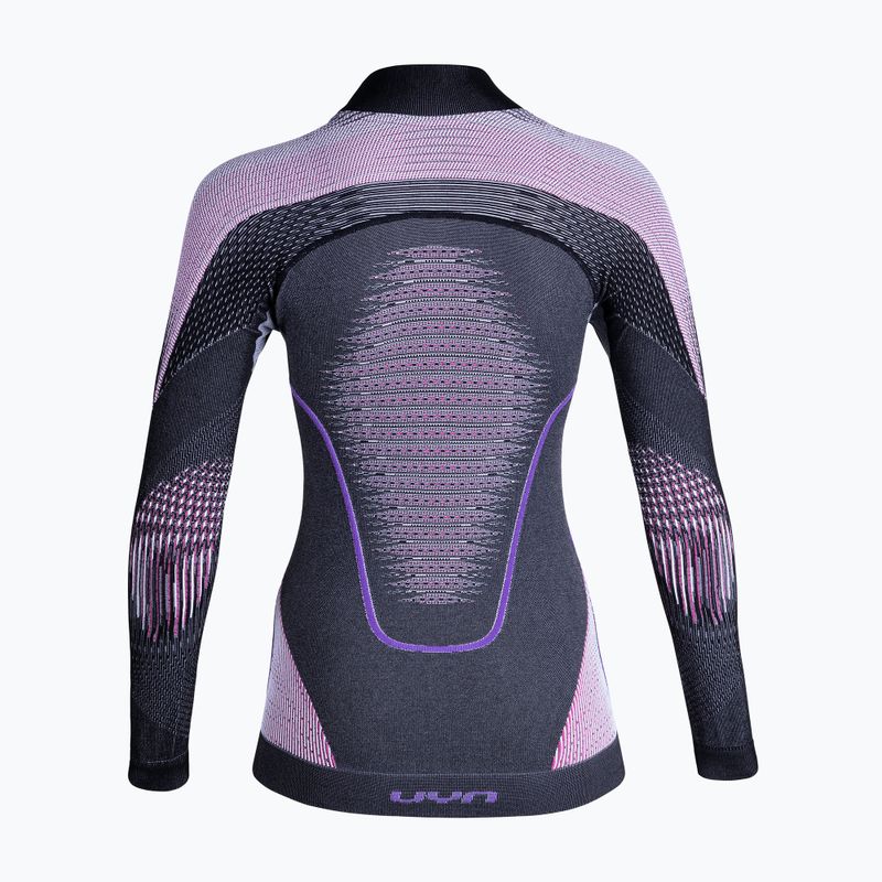 Hanorac termic pentru femei UYN Evolutyon UW Shirt Turtle Neck anthracite melange/raspberry/purple 7