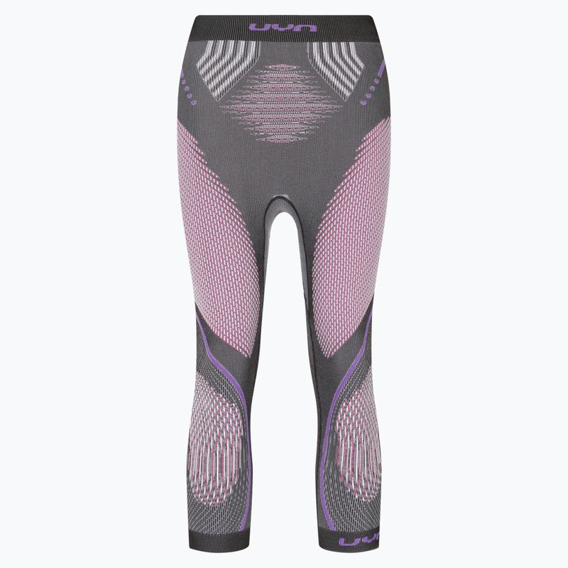 Pantaloni termoactivi pentru femei UYN Evolutyon UW Medium anthracite melange/raspberry/purple