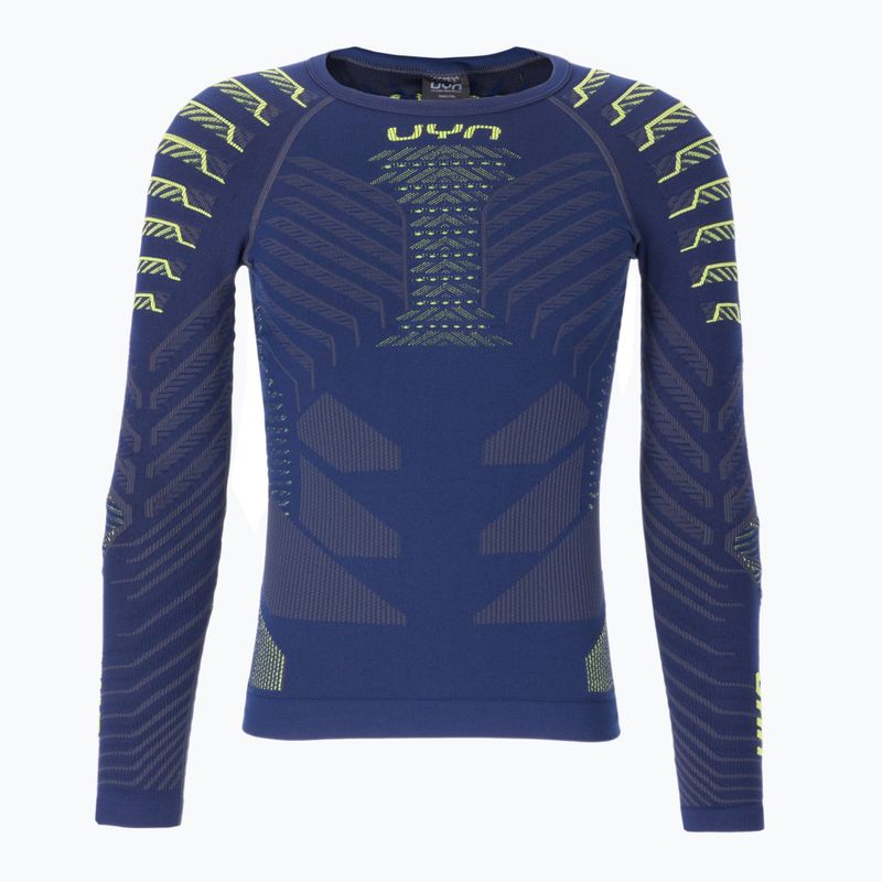 Hanorac termic pentru bărbați UYN Resilyon UW Shirt Round Neck dark blue/yellow
