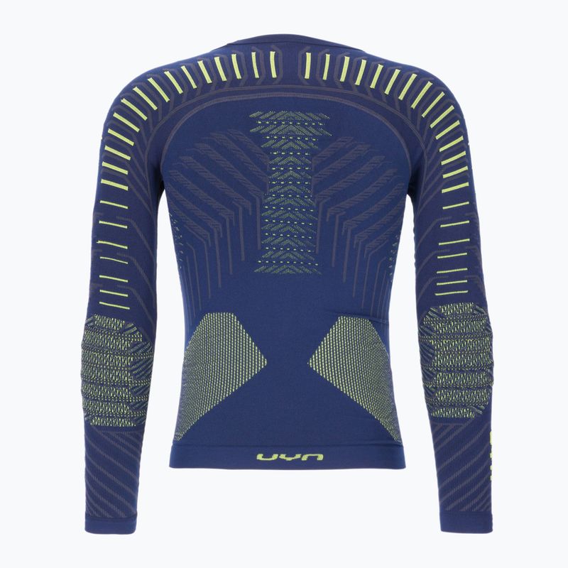 Hanorac termic pentru bărbați UYN Resilyon UW Shirt Round Neck dark blue/yellow 2