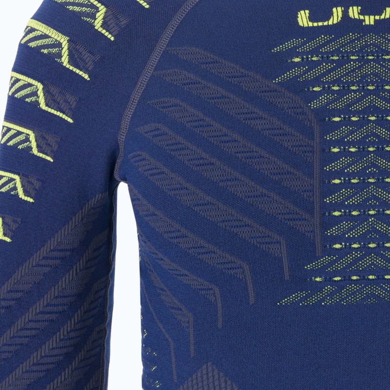 Hanorac termic pentru bărbați UYN Resilyon UW Shirt Round Neck dark blue/yellow 3