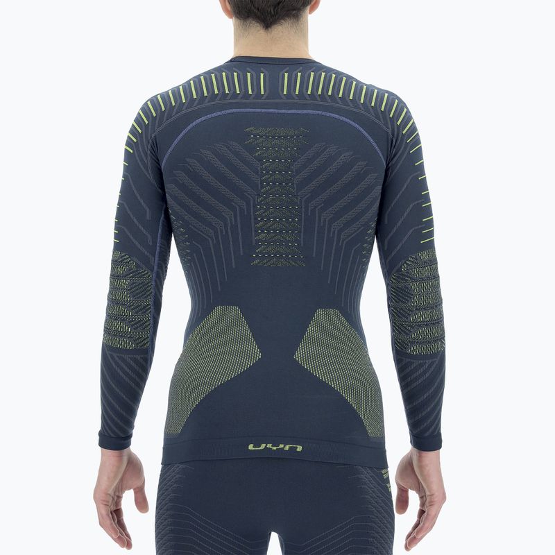Hanorac termic pentru bărbați UYN Resilyon UW Shirt Round Neck dark blue/yellow 7
