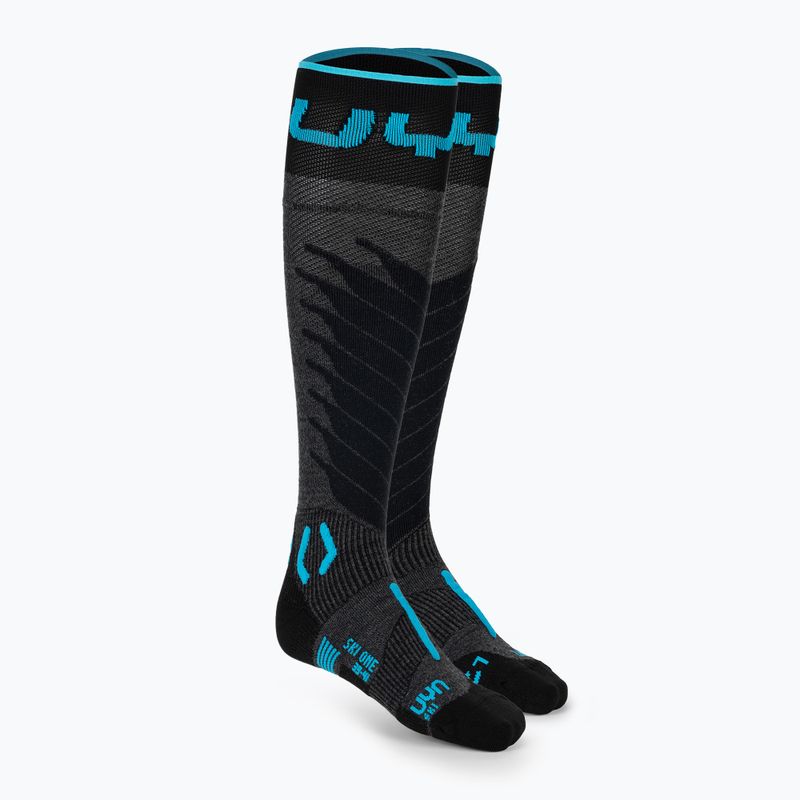 Șosete de schi pentru bărbați UYN Ski One Merino anthracite/turquoise