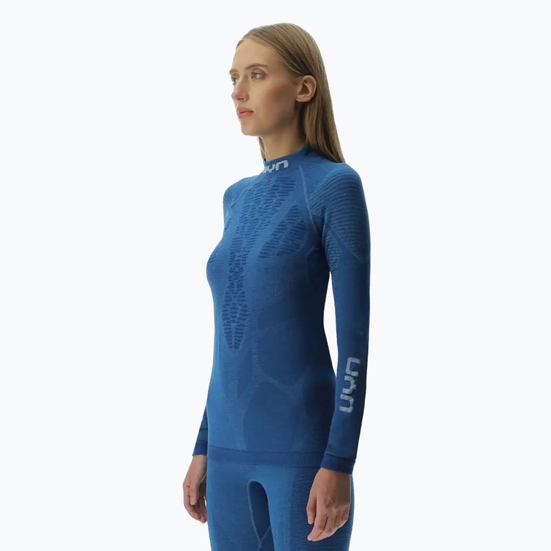 Bluză termică damă UYN Elevation Biomorph LS Turtle Neck blue atoll 4
