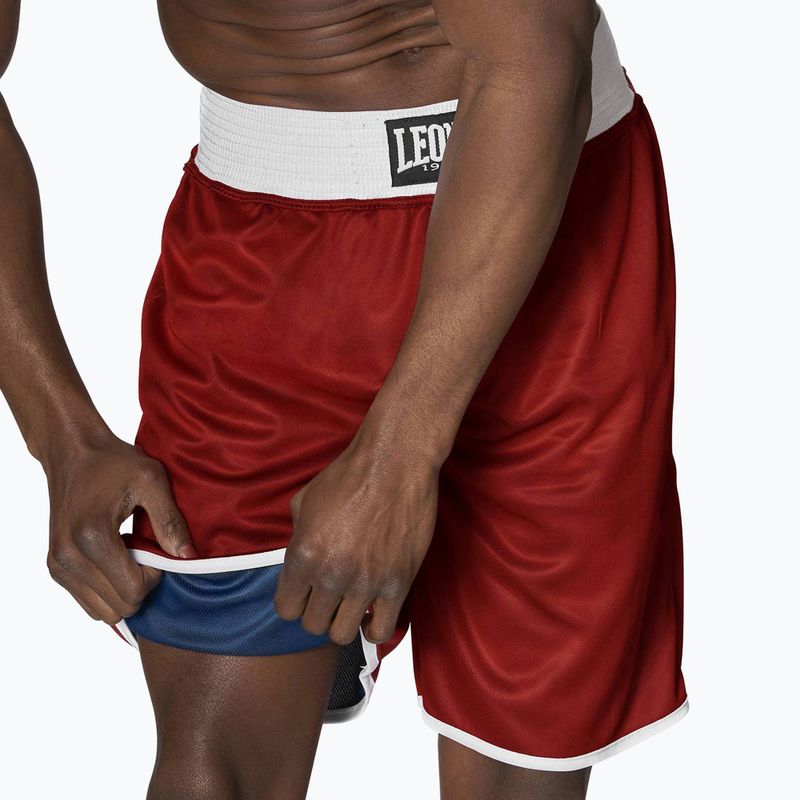Pantaloni scurți reversibili pentru bărbați Leone Double Face Boxing albastru/roșu AB215