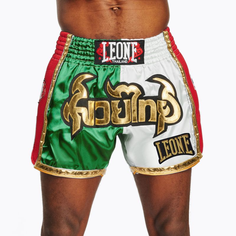 Pantaloni scurți de antrenament pentru bărbați LEONE 1947 Siam Thai green/white