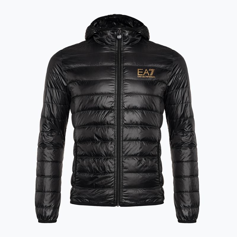 EA7 Emporio Armani Emporio Armani Train Core ID Down Light Hoodie cu glugă cu logo negru/auriu pentru bărbați 7