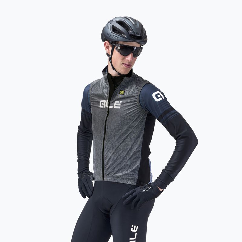 Jilet pentru bărbați Alè Black reflectorizant de ciclism gri L20038401