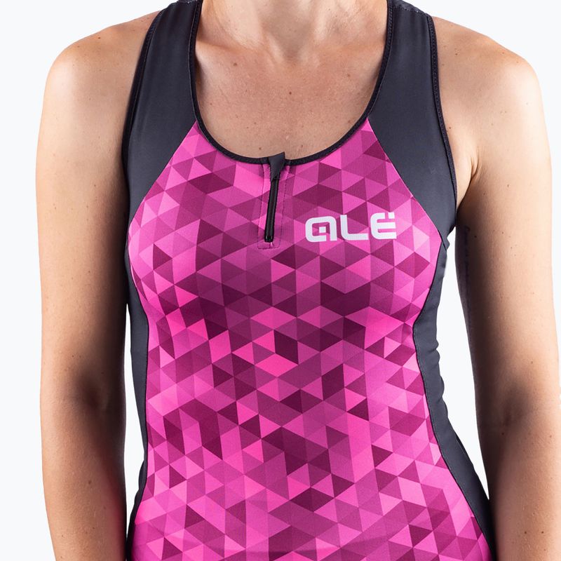 Tricou de ciclism pentru femei Alé Triangles roz-negru L21112543 5