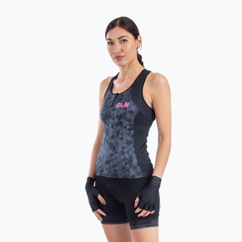 Tricou de ciclism pentru femei Alé Triangles gri/negru L21112401