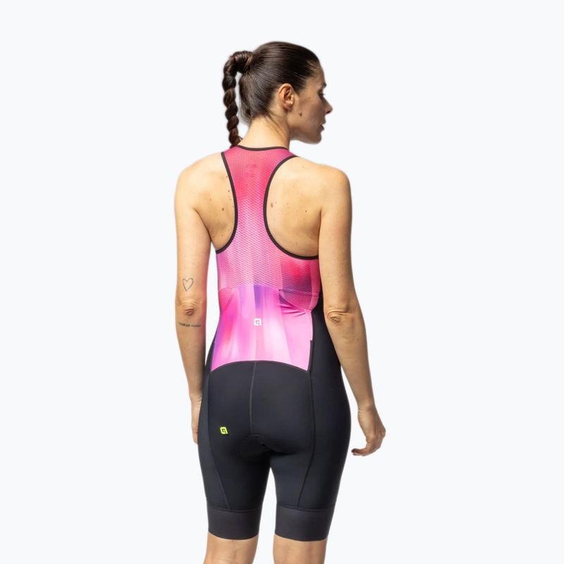 Combinezon de triatlon pentru femei Alé Crazy pink combo 3