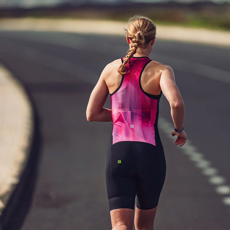 Combinezon de triatlon pentru femei Alé Crazy pink combo 7