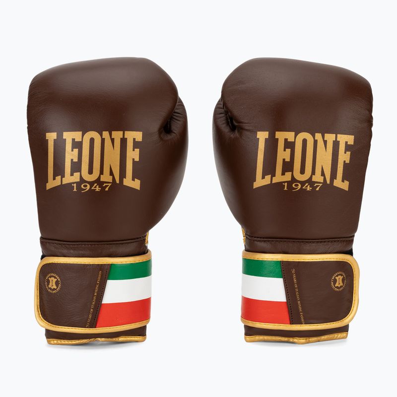Mănuși de box LEONE 1947 Italy '47 black/white/brown 2