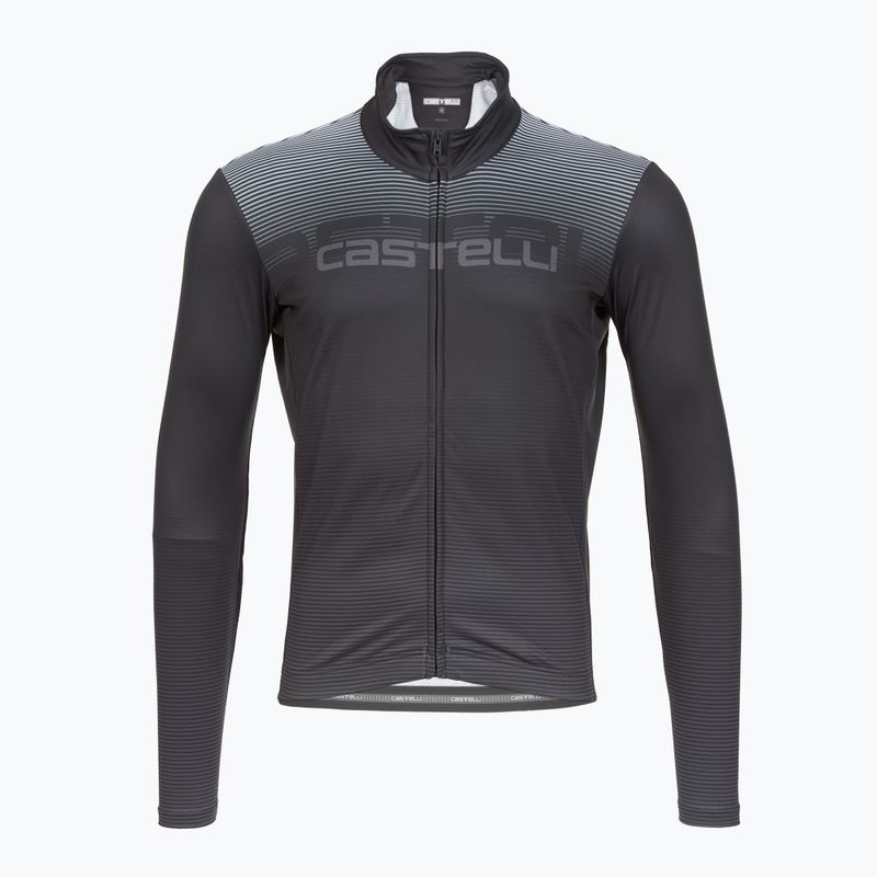 Longsleeve de ciclism pentru bărbați Castelli Apice Thermal dark gray/smoky gray/silver gray