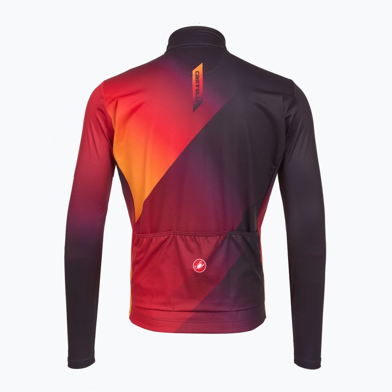 Longsleeve de ciclism pentru bărbați Castelli Amplify Thermal dark night shade/red/vivid orange 2