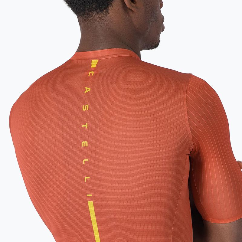 Tricou de ciclism pentru bărbați Castelli Drittone Logo paprika/mango mojito 4