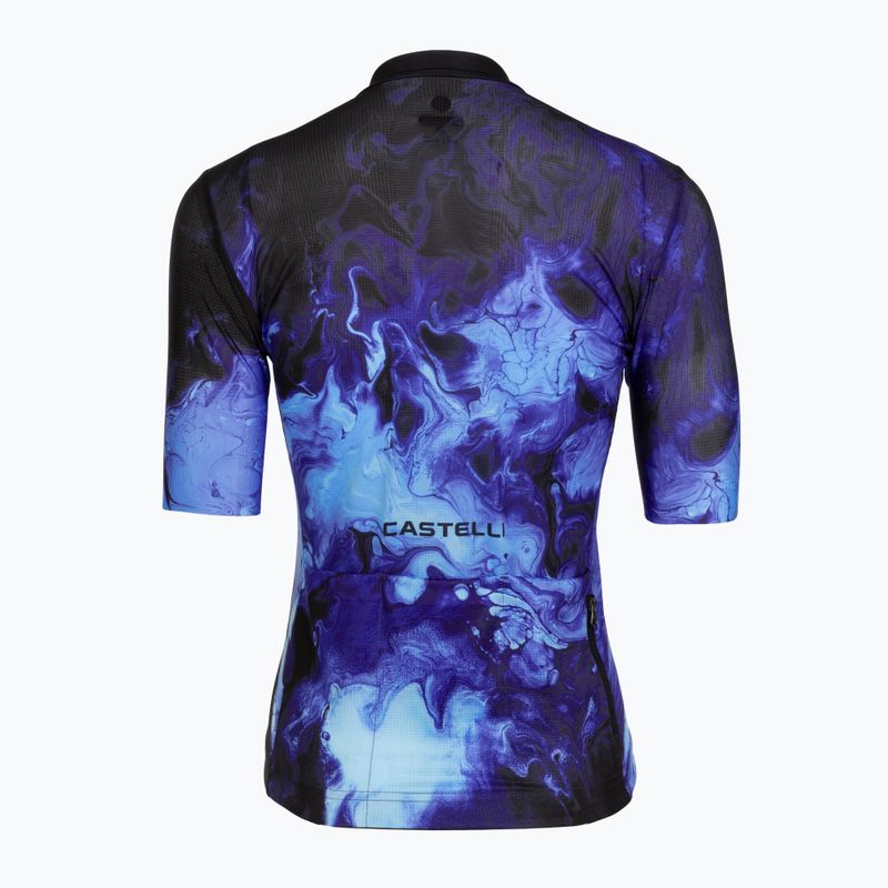 Tricou de ciclism pentru femei Castelli Cosmic Vortex multicolor violet blue 2