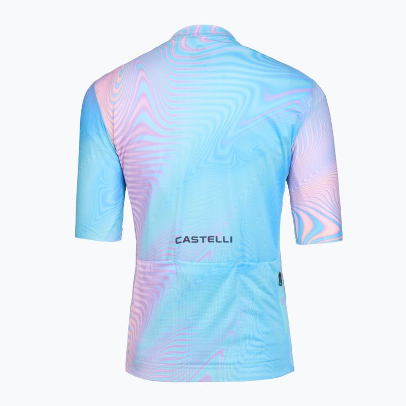 Tricou de ciclism pentru femei Castelli Cosmic Vortex multicolor pink green 2