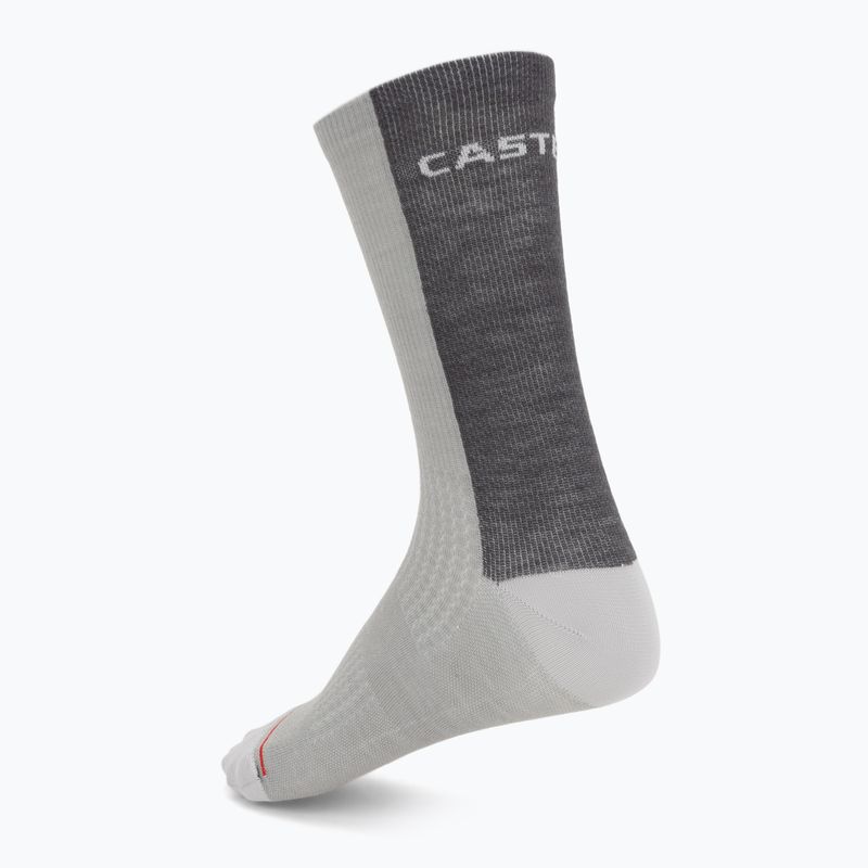 Șosete pentru bărbați Castelli Castelli Logo 18 Merino Sock silver gray/dark gray 2