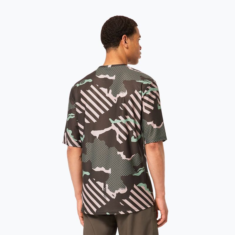 Tricou de ciclism pentru bărbați Oakley Ride Free green stripe/grip camo 3