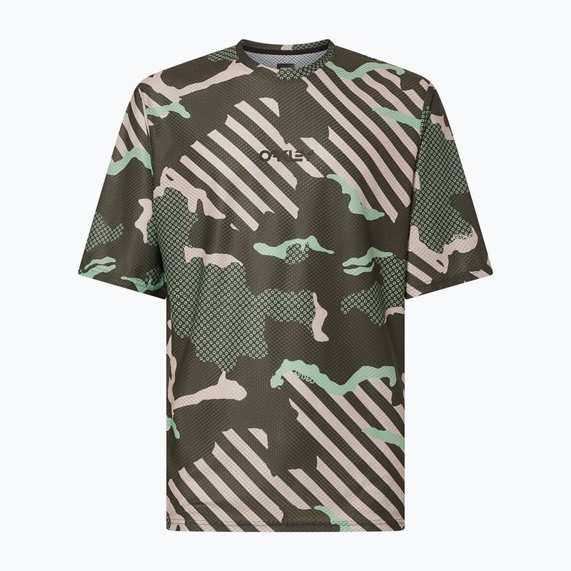 Tricou de ciclism pentru bărbați Oakley Ride Free green stripe/grip camo 9