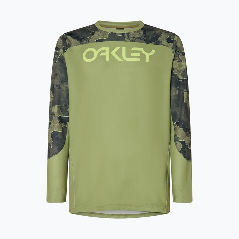 Bărbați Oakley Maven Coast metal camo verde ciclism longsleeve