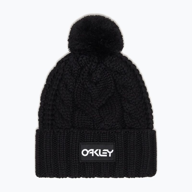 Căciulă de iarnă Oakley Harper Pom Beanie black/white logo