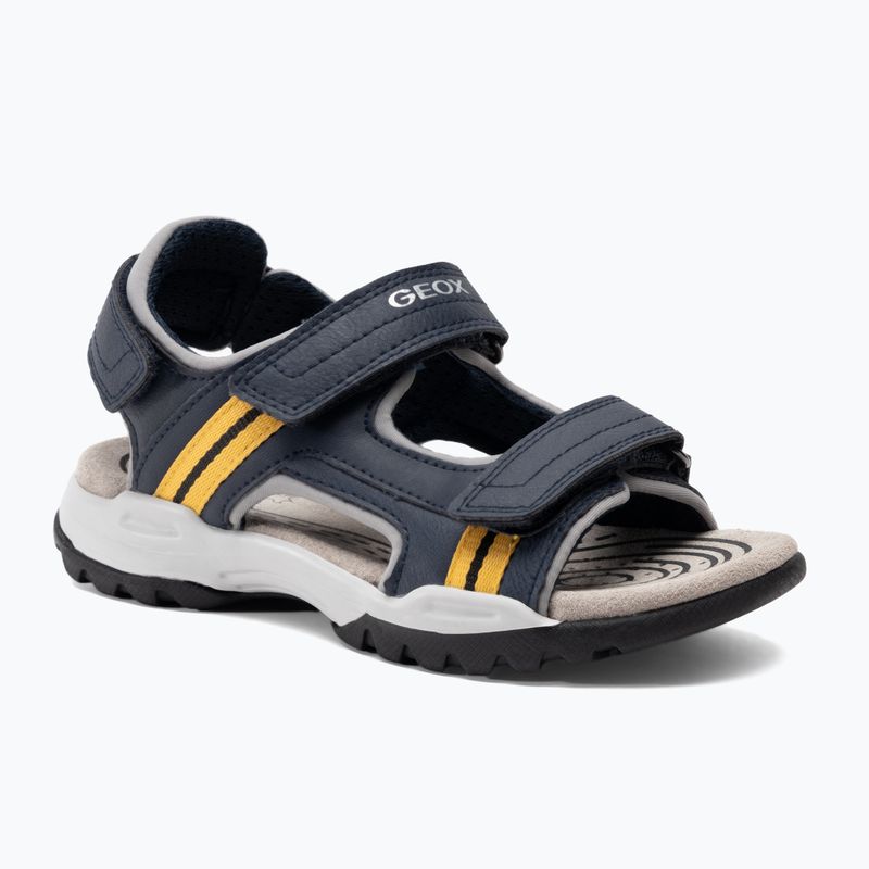 Sandale pentru juniori Geox Borealis ocean blue/gold