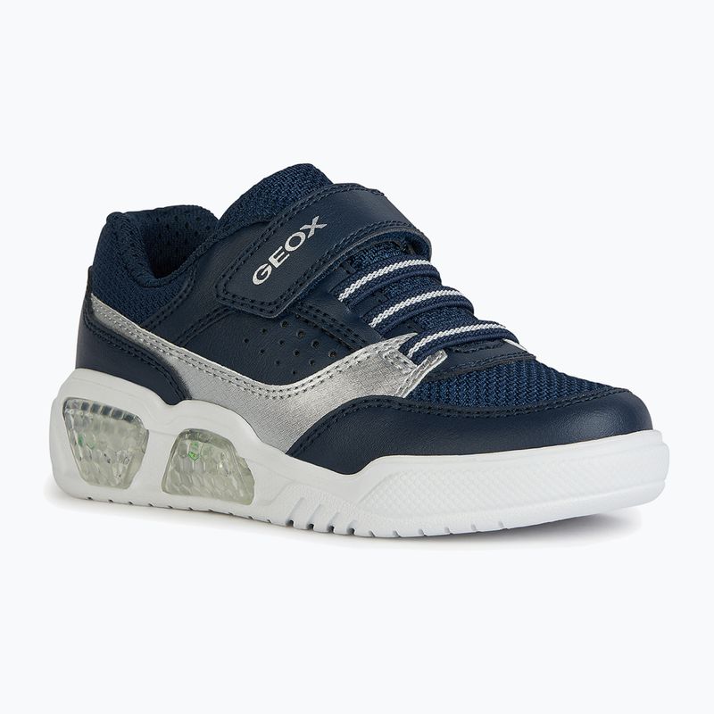 Încălțăminte pentru junior Geox Illuminus ocean blue/silver 9