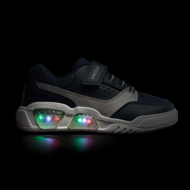 Încălțăminte pentru junior Geox Illuminus ocean blue/silver 8