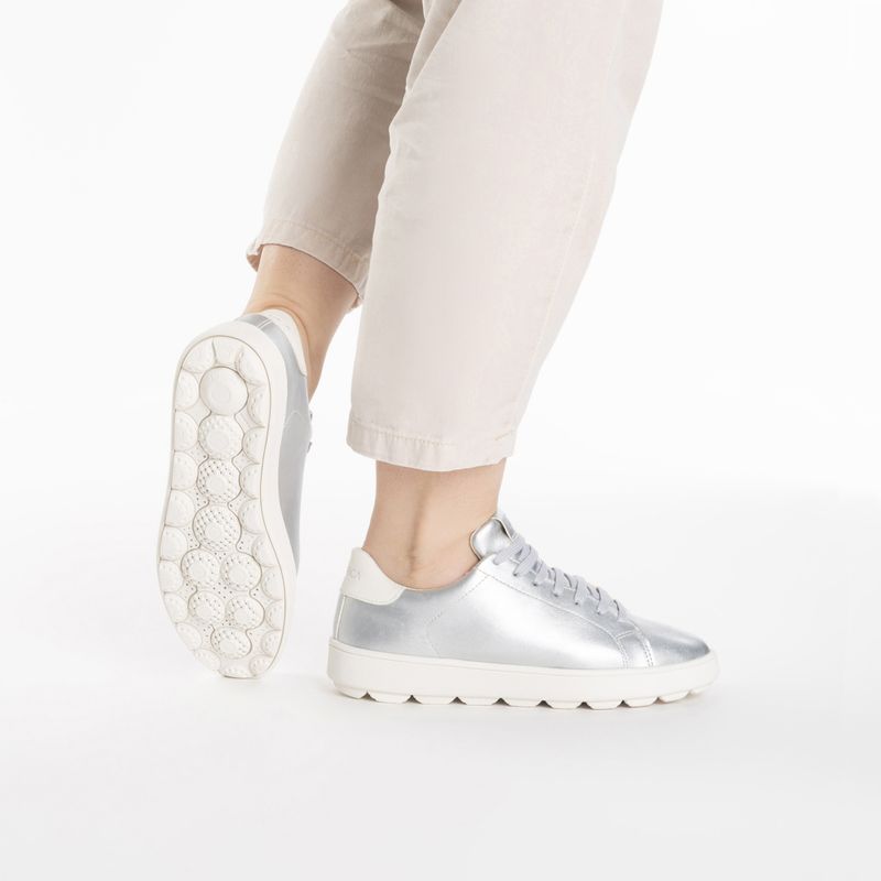 Încălțăminte pentru femei Geox Spherica Ecub-1 silver/optic white 2
