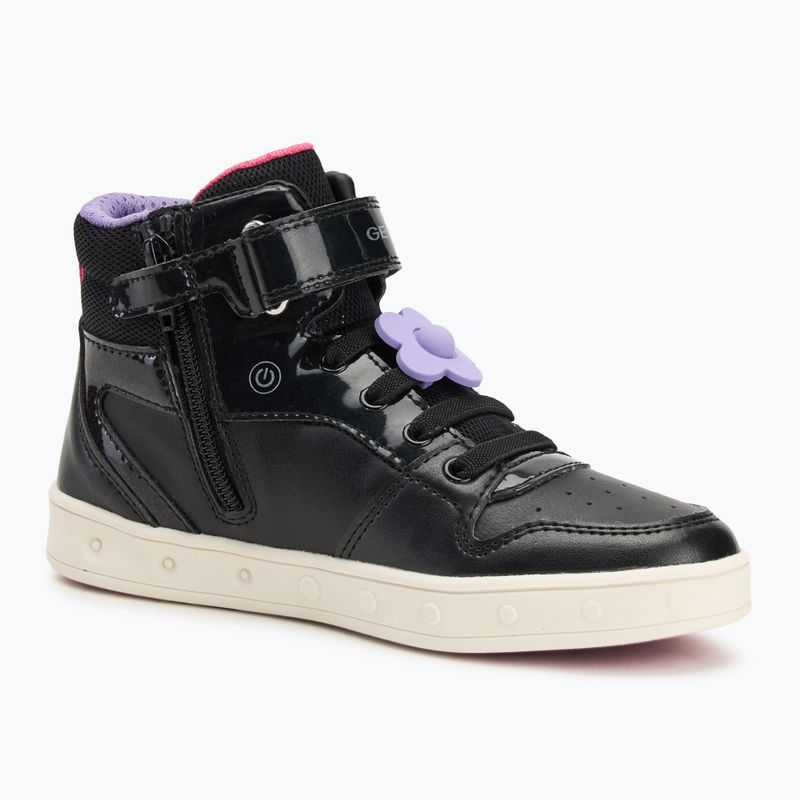 Pantofi pentru copii Geox Skylin negru/fucsia 8