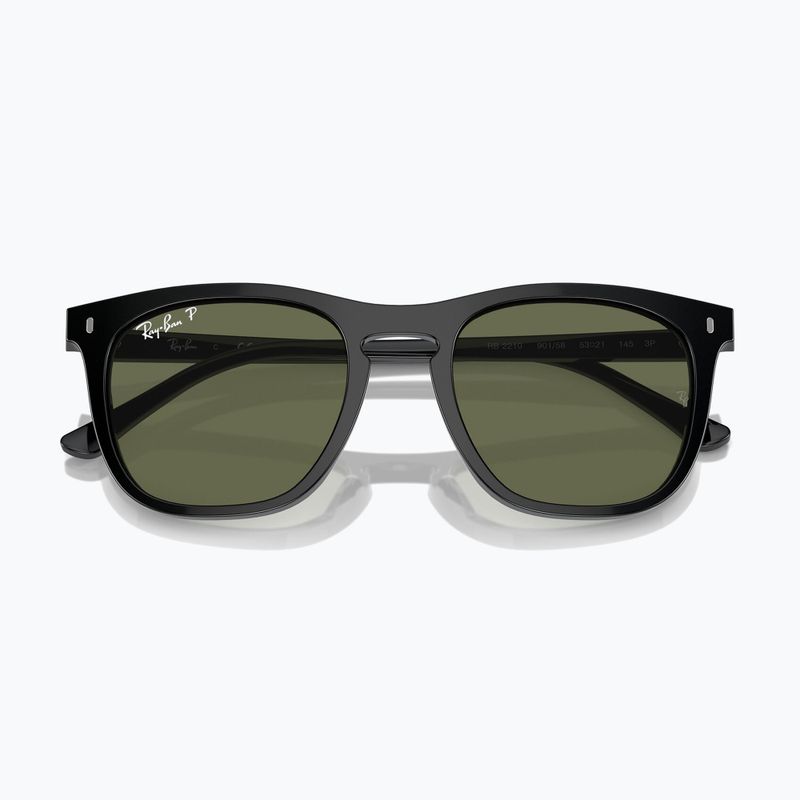 Ochelari de soare Ray-Ban RB2210 black/green polarized 3