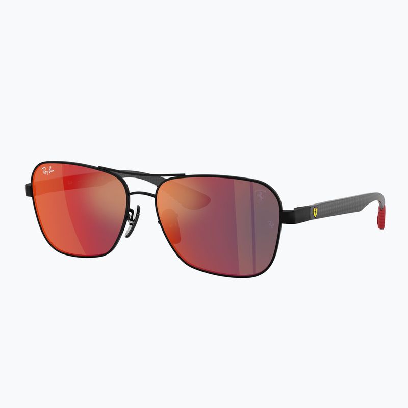 Ochelari de soare Ray-Ban Rb8336M Scuderia matt black/dark grey mirror blue/red 4